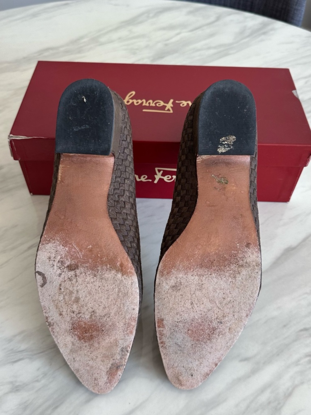 Vintage Salvatore Ferragamo Regale Woven Loafers 9.5 AA w/ Box - Picture 2 of 7